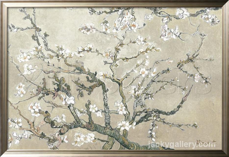 Almond Branches in Bloom, San Remy Grey, Van Gogh painting